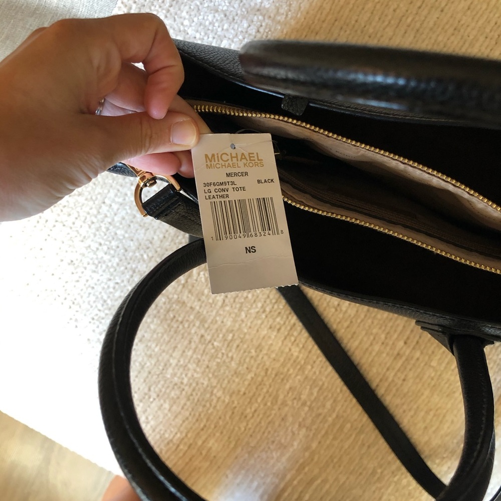 Michael Kors Large Mercer Conv Tote black leather - Picture 4 of 6